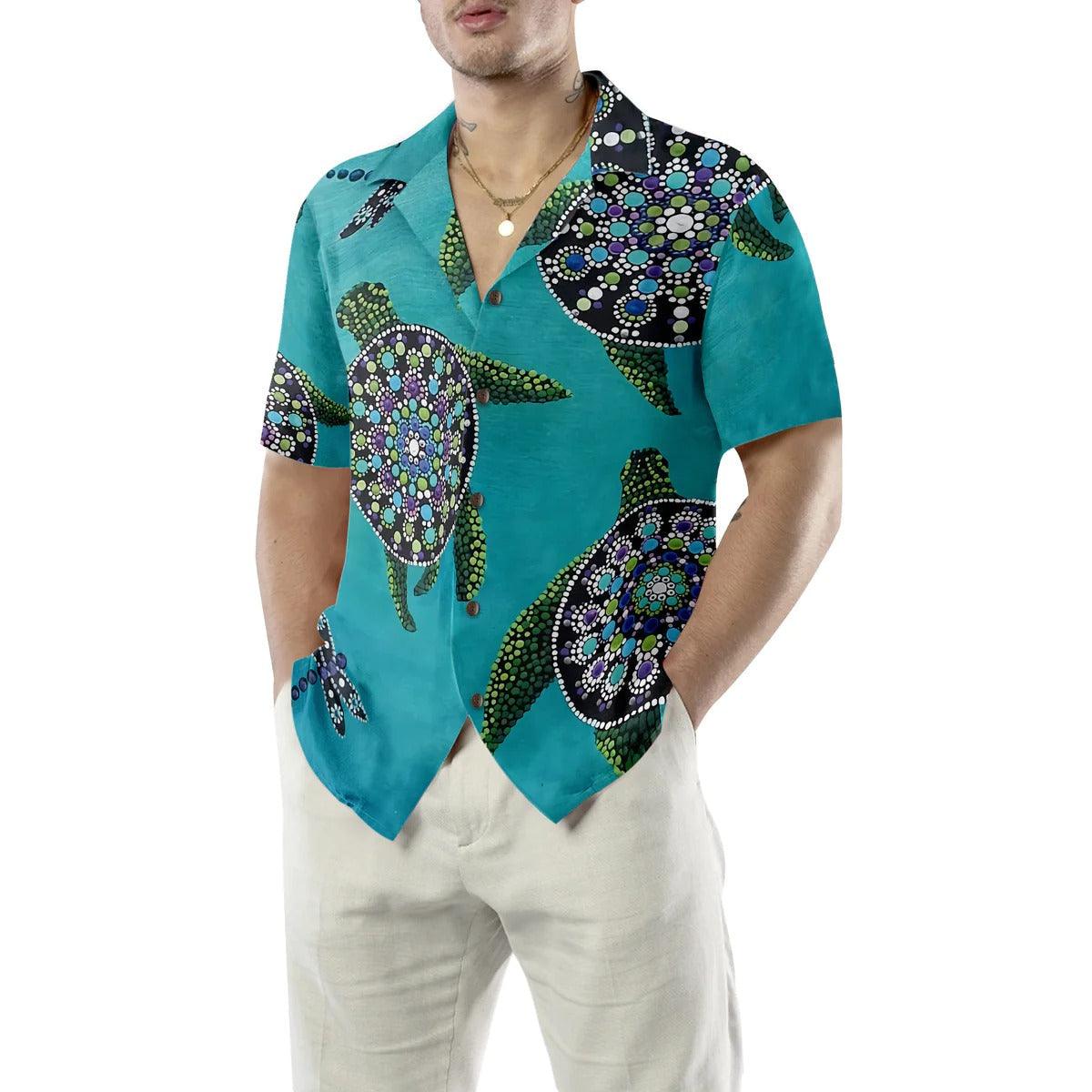 Rock Turtle Hawaiian Shirt, Turtle Shirt For Men & Women - Perfect Gift For Turtle Lover, Friend, Family - Image 3