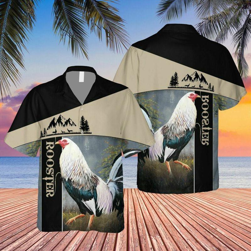 Rooster Aloha Hawaiian Shirt - Love Rooster Chickens Pattern Hawaiian Shirt, Forest Rooster Hawaiian Shirt For Men & Women, Rooster Lover