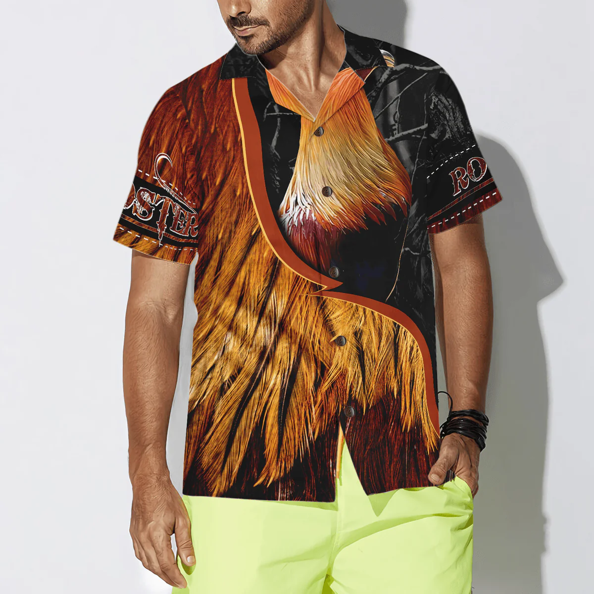 Rooster Hawaiian Shirt, Peaceful Farm, Rooster On Farm Aloha Shirt For Men - Perfect Gift For Farm Lover, Husband, Boyfriend, Friend, Family - Image 4