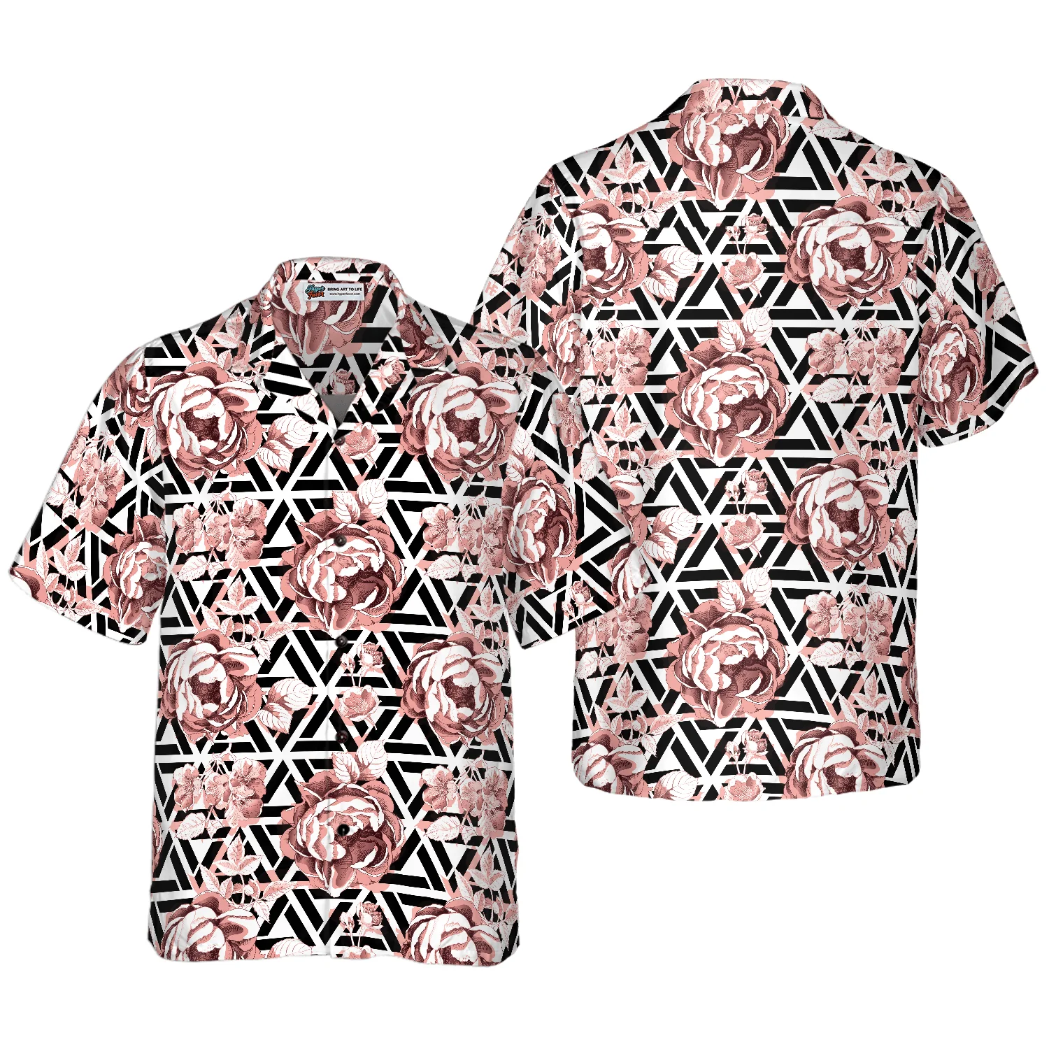 Rose Gold Flowers Aloha Hawaiian Shirt For Summer, Colorful Shirt For Men Women, Perfect Gift For Friend, Team, Family