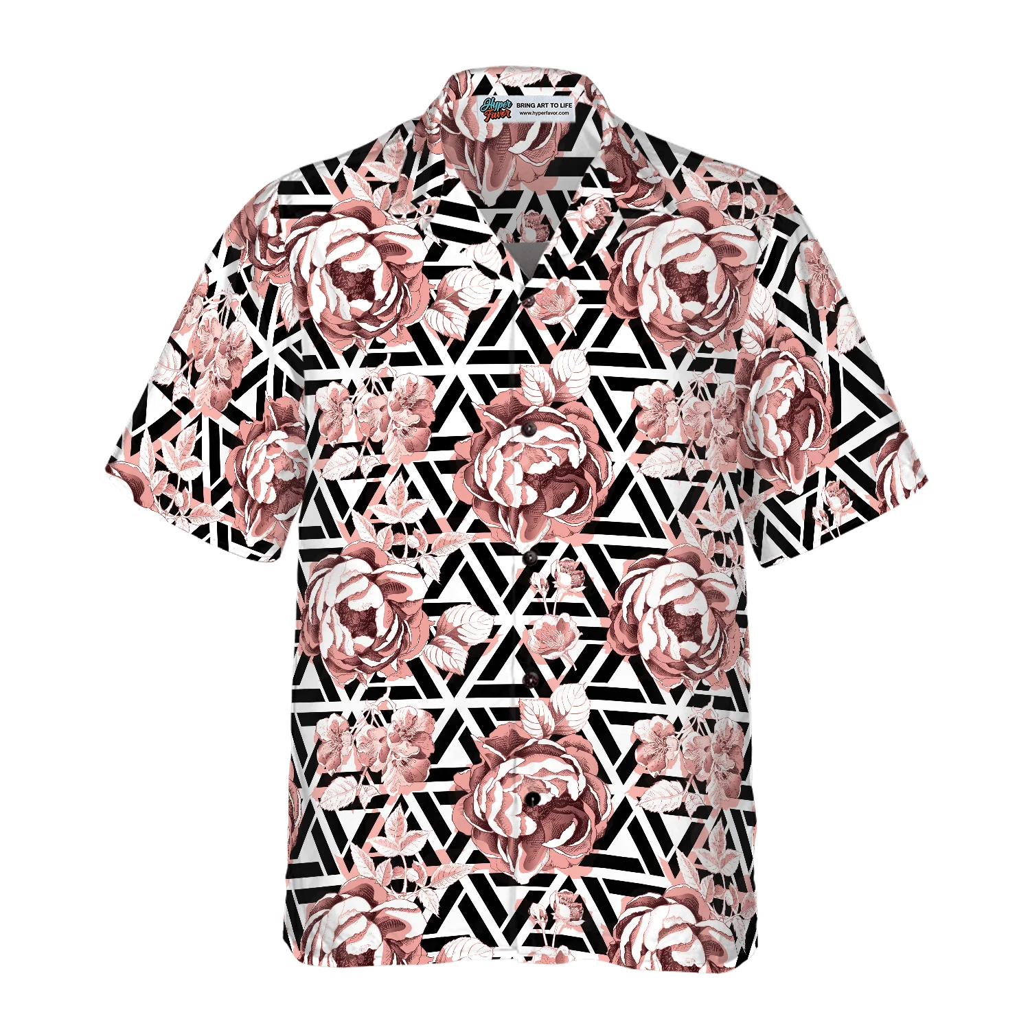 Rose Gold Flowers Aloha Hawaiian Shirt For Summer, Colorful Shirt For Men Women, Perfect Gift For Friend, Team, Family - Image 4