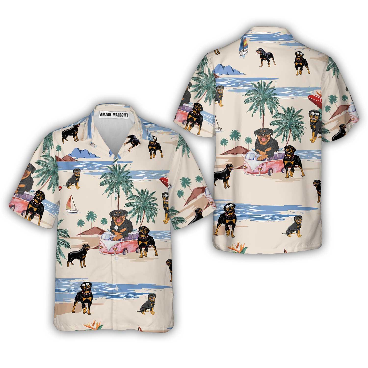 Rottweiler Aloha Hawaiian Shirt, Rottweiler Beach Hawaiian Shirt, Aloha Shirt For Summer - Perfect Gift For Men, Women, Dog Lover, Friend, Family