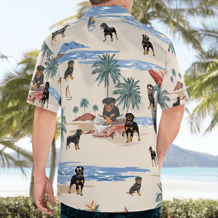 Rottweiler Aloha Hawaiian Shirt, Rottweiler Beach Hawaiian Shirt, Aloha Shirt For Summer - Perfect Gift For Men, Women, Dog Lover, Friend, Family - Image 4
