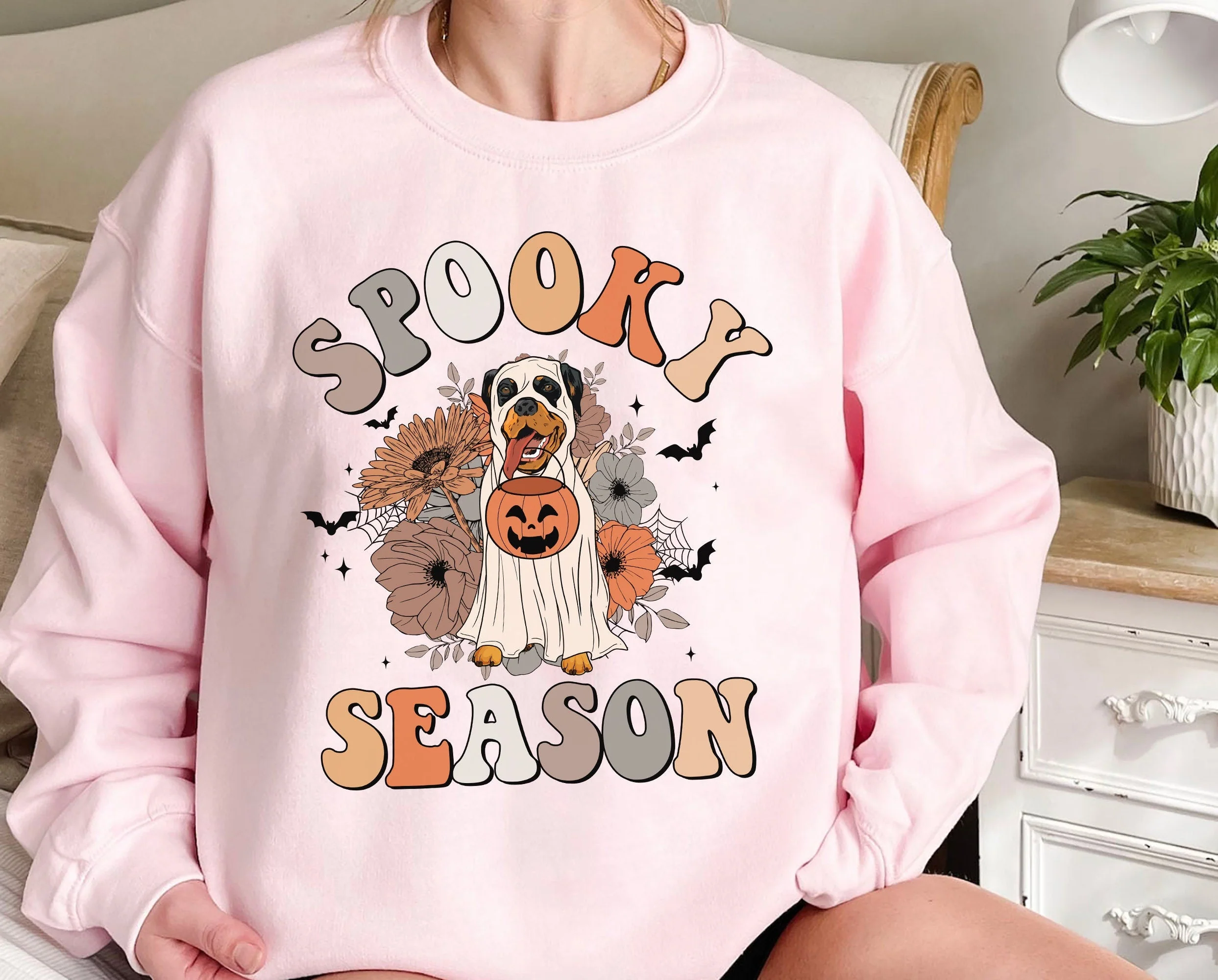 Rottweiler Spooky Season Shirt, Rottweiler Ghost Shirt, Rottweiler Halloween Shirt, Rottweiler Dog Lover, Spooky Season Dog Shirt, Dog Lover - Image 3