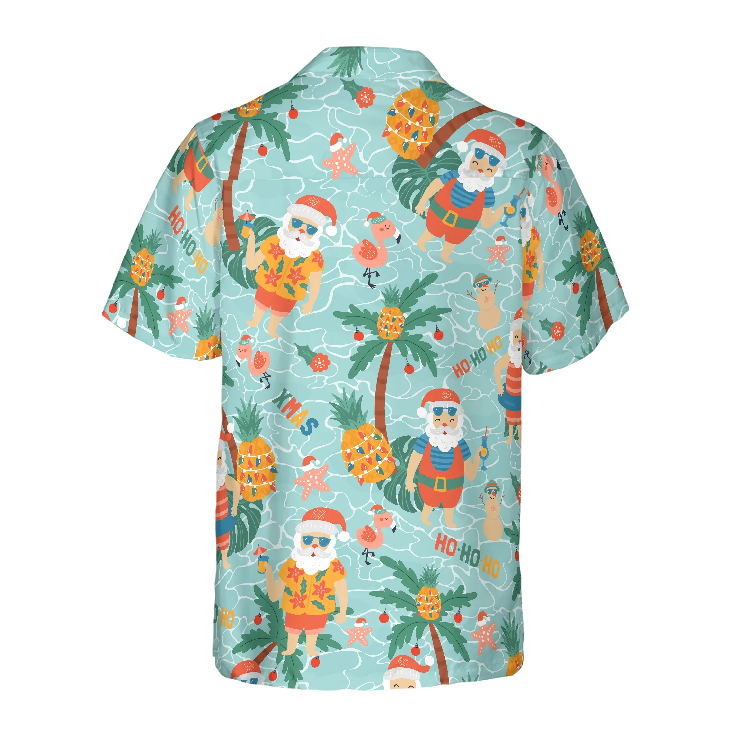 Santa Claus Hawaiian Shirt, Pineapple With Santa Claus On Sea Beach Aloha Shirt, Colorful Summer Aloha Shirt For Men Women, Gift For Friend, Team, Family - Image 5