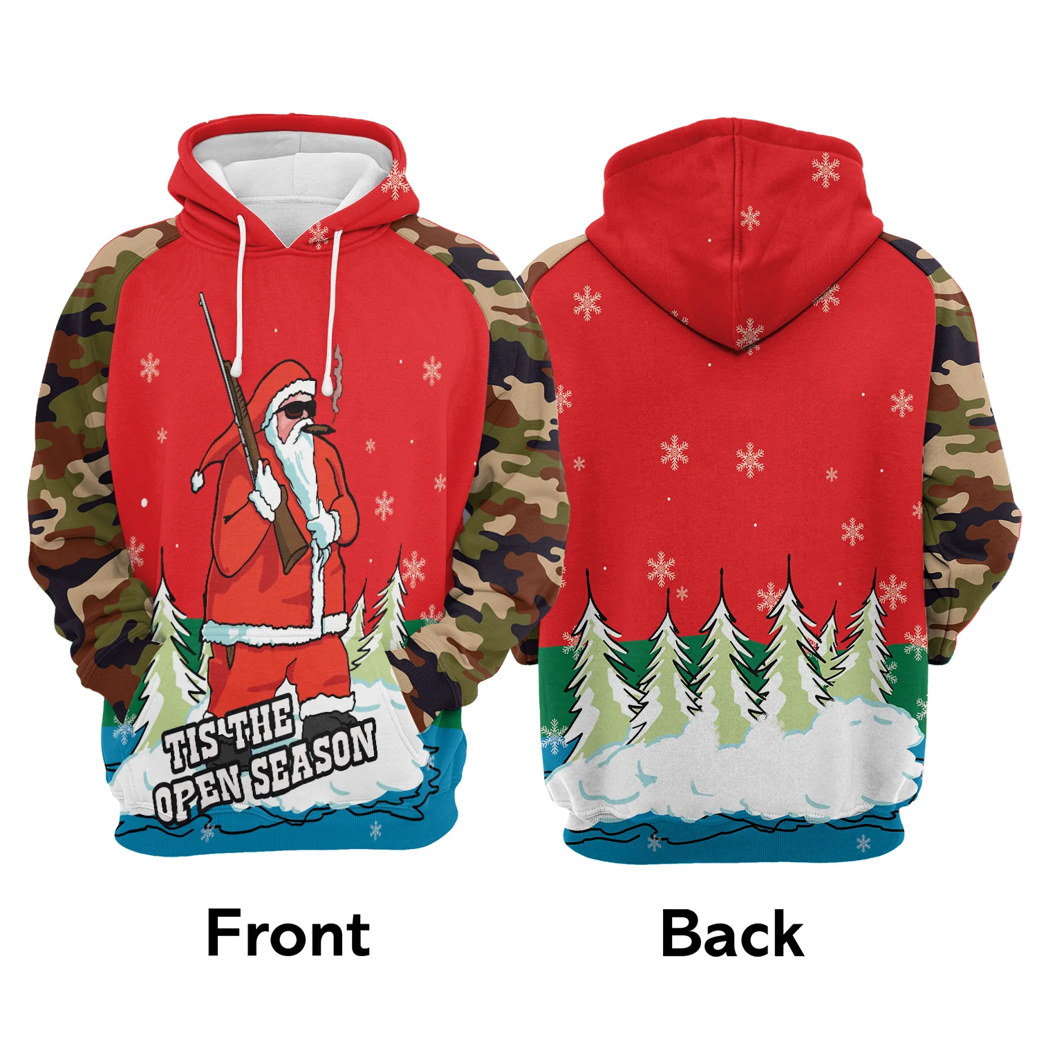 Santa Hunter Pullover Premium Hoodie Tis The Open Season, Perfect Outfit For Men And Women On Christmas New Year Autumn Winter - Image 2