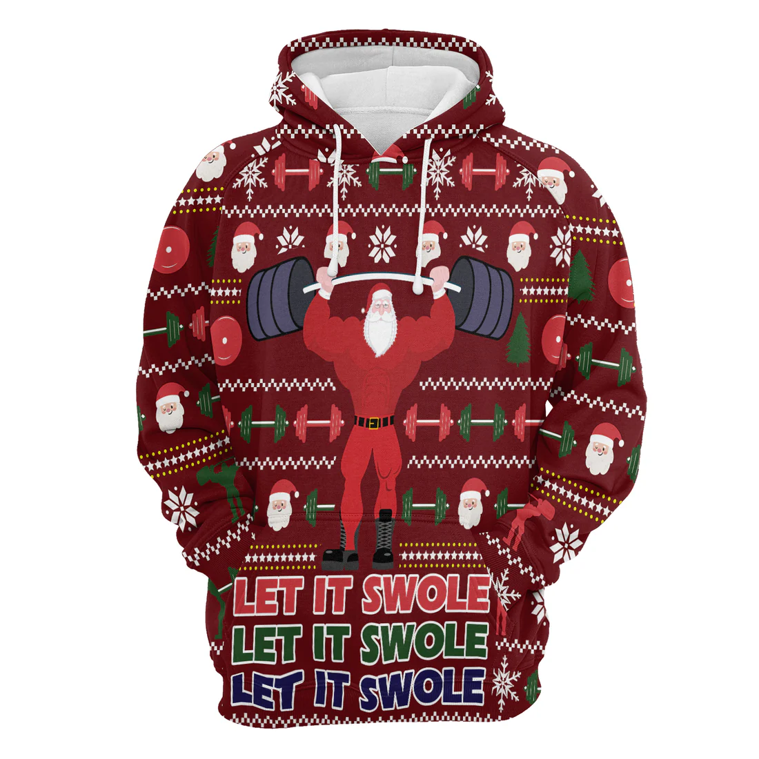 Santa Premium Christmas Hoodie, Let It Swole Unisex Hoodie For Men & Women - Perfect Gift For Christmas, Friends, Family - Image 4