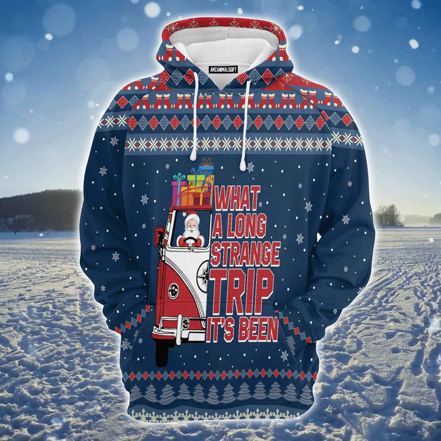 Santa Premium Christmas Hoodie, What A Long Strange Trip Its Been Christmas Unisex Hoodie For Men & Women - Perfect Gift For Christmas, Friends, Family