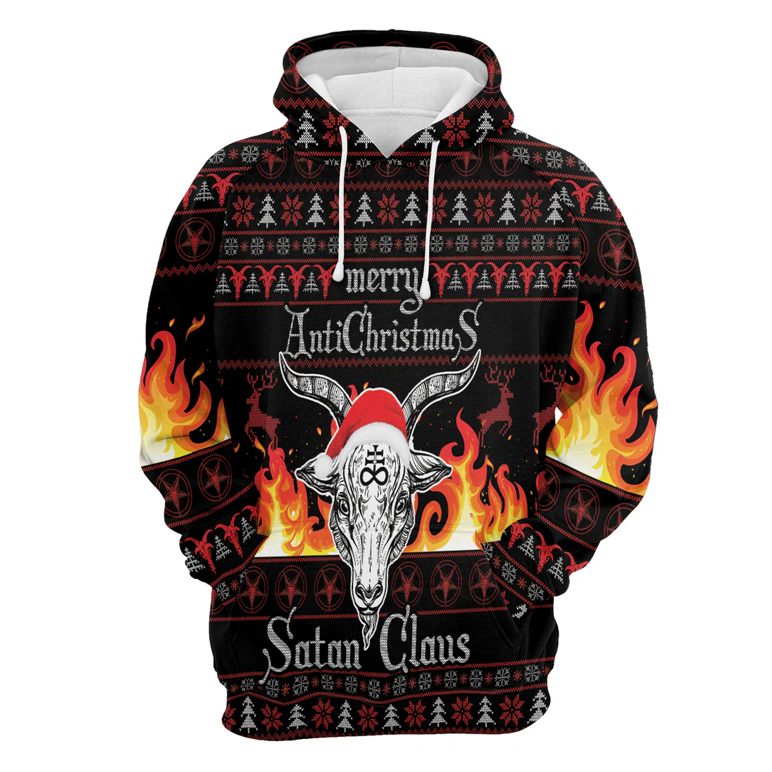 Satan Claus Premium Christmas Hoodie, Fire AntiChristmas Unisex Hoodie For Men & Women - Perfect Gift For Christmas, Friends, Family - Image 4