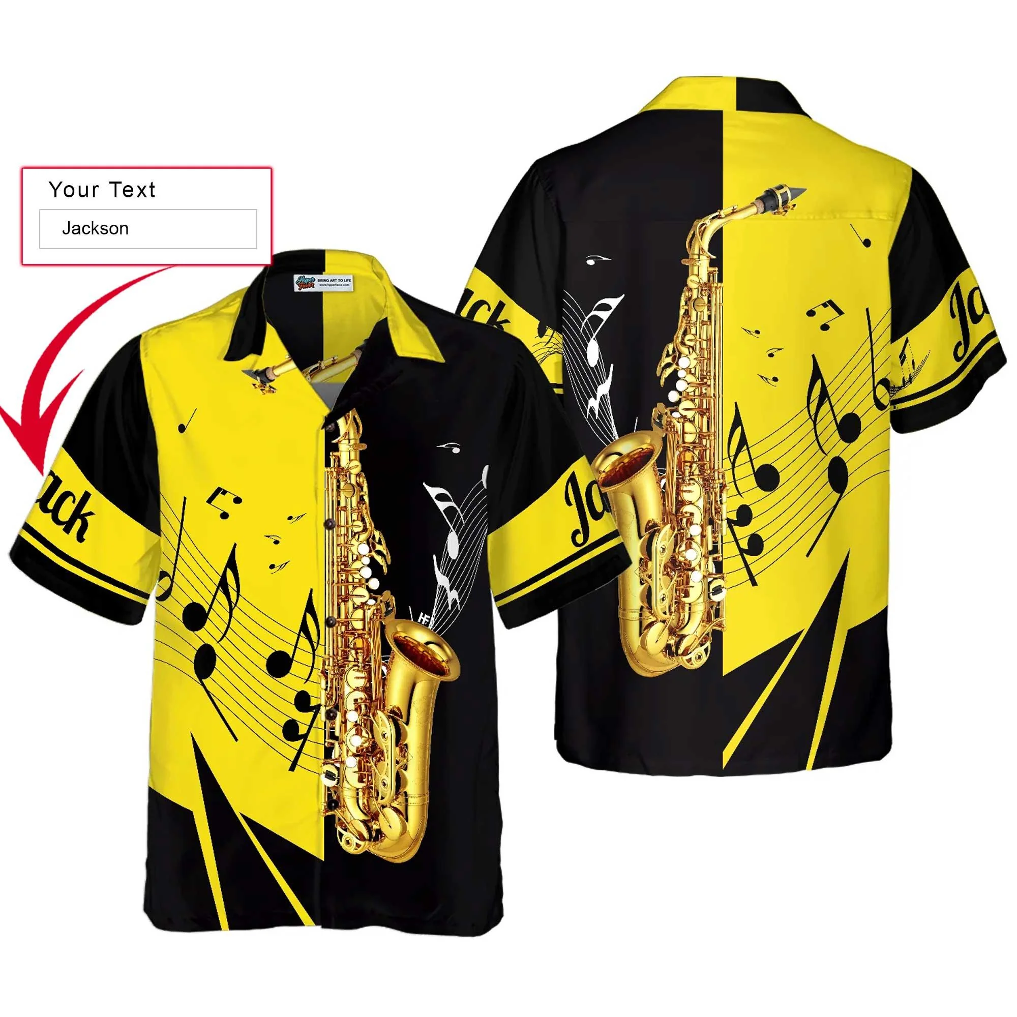 Saxophone Hawaiian Shirt Custom Name, Saxophone Is My Life Personalized Colorful Summer Aloha Shirt For Men Women, Gift For Friend, Music Lovers