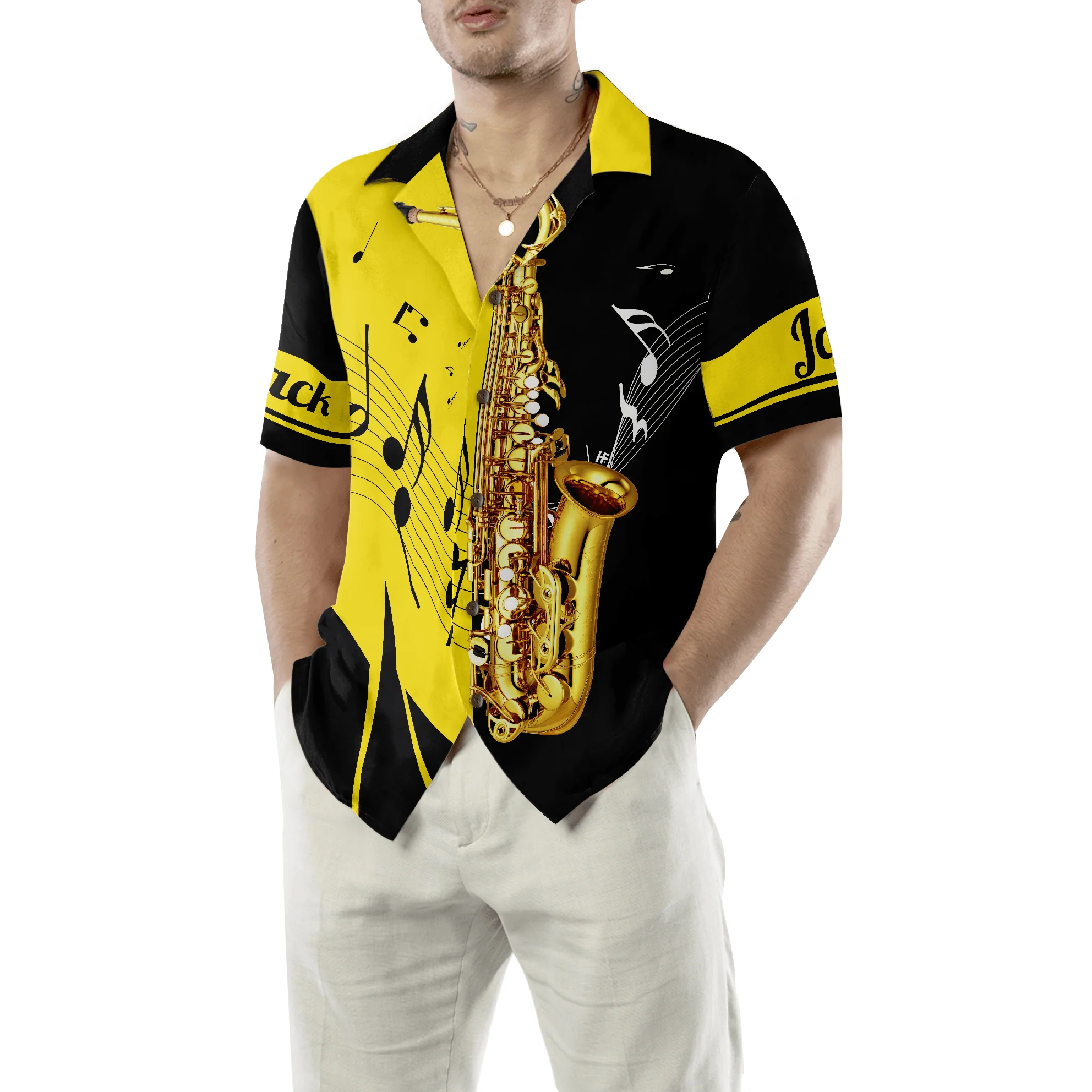 Saxophone Hawaiian Shirt Custom Name, Saxophone Is My Life Personalized Colorful Summer Aloha Shirt For Men Women, Gift For Friend, Music Lovers - Image 5