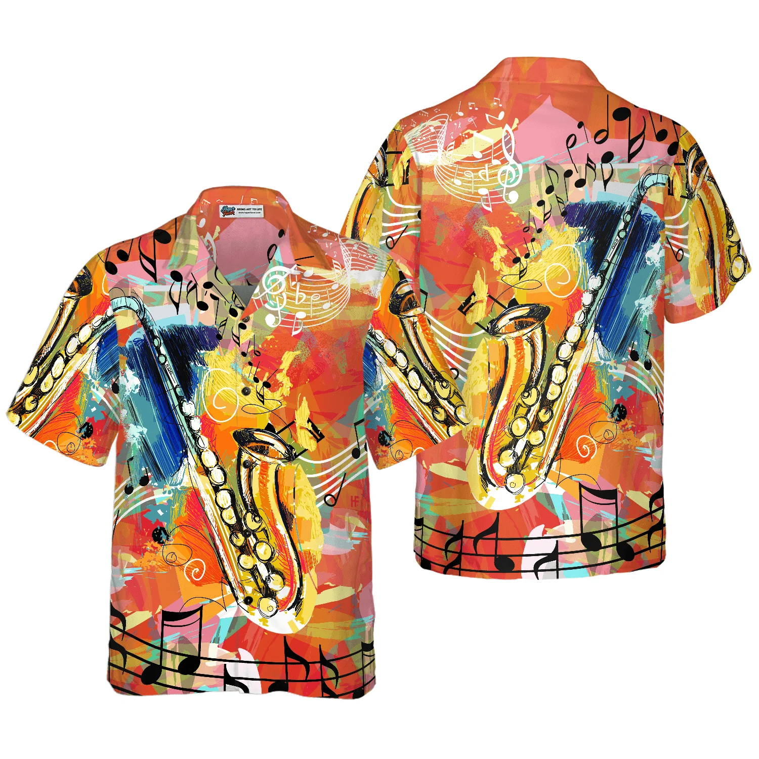 Saxophone Hawaiian Shirt, Saxophone Guides You To The World Hawaiian Shirt, Colorful Summer Aloha Shirt For Men Women, Gift For Friend, Music Lovers
