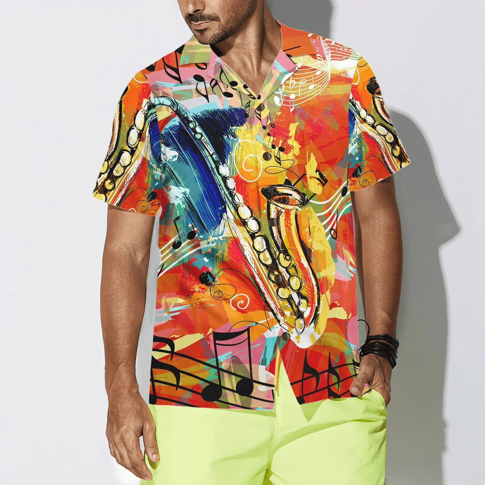 Saxophone Hawaiian Shirt, Saxophone Guides You To The World Hawaiian Shirt, Colorful Summer Aloha Shirt For Men Women, Gift For Friend, Music Lovers - Image 3