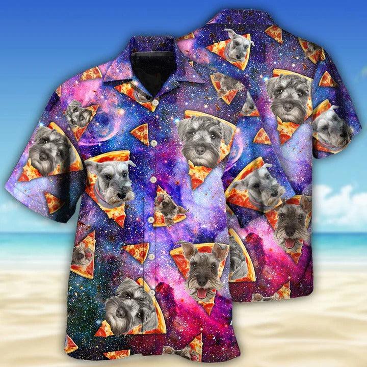 Schnauzer Aloha Hawaii Shirt - Dog Lover Mysterious Galaxy Pizza Hawaiian Shirt For Summer - Perfect Gift For Dog Lovers, Friend, Family