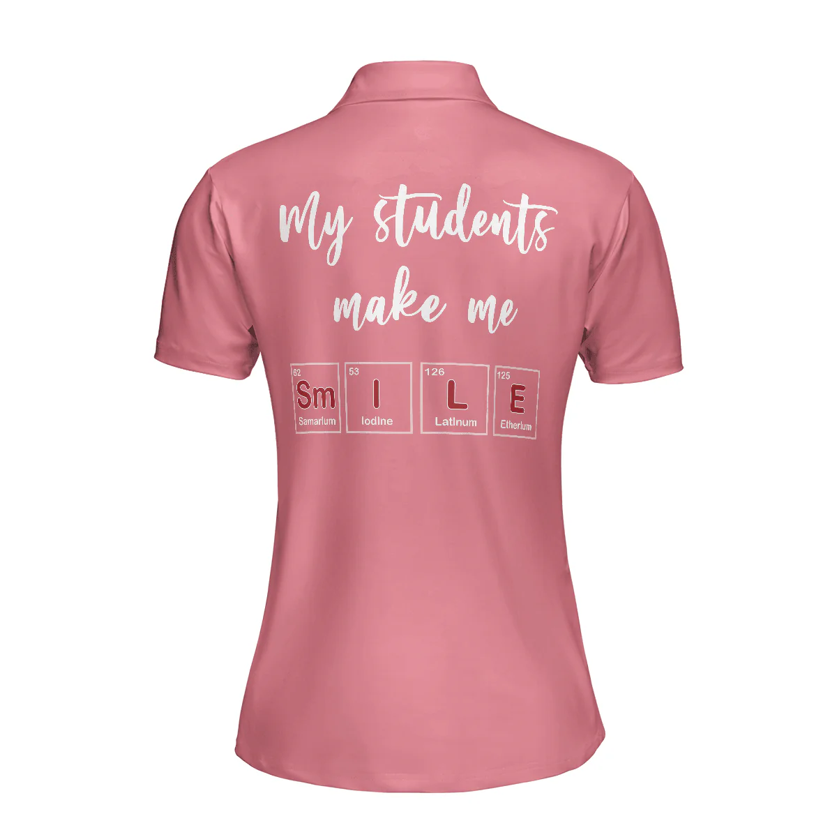 Science Teacher Women Polo Shirt, My Students Make Me Smile, Pink Argyle Pattern Women Polo Shirts - Perfect Gift For Teacher, Ladies, Teacher's Day - Image 3