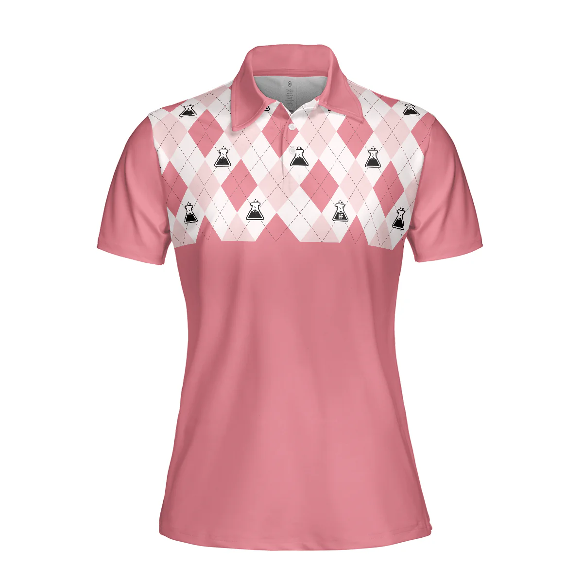 Science Teacher Women Polo Shirt, My Students Make Me Smile, Pink Argyle Pattern Women Polo Shirts - Perfect Gift For Teacher, Ladies, Teacher's Day - Image 4