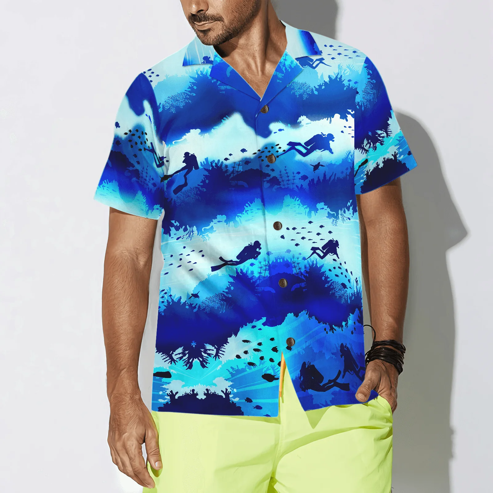 Scuba Diver Under Sea Cave Hawaiian Shirt, Colorful Summer Aloha Shirt For Men Women, Gift For Friend, Team, Diving Lovers - Image 3