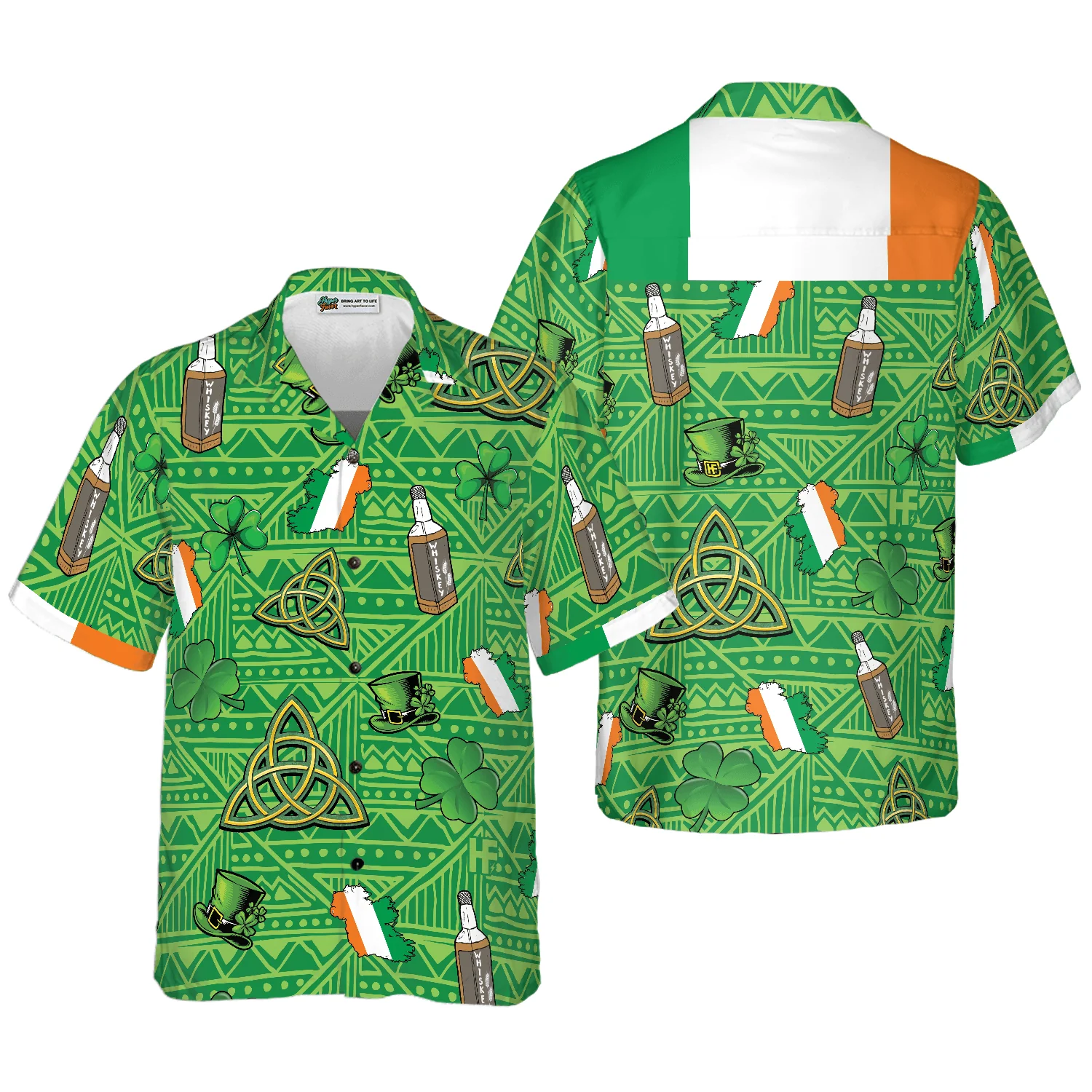 Shamrock Irish People Proud Saint Patrick's Day Hawaiian Shirt, Colorful Summer Aloha Shirts For Men Women, Perfect Gift For Husband, Wife