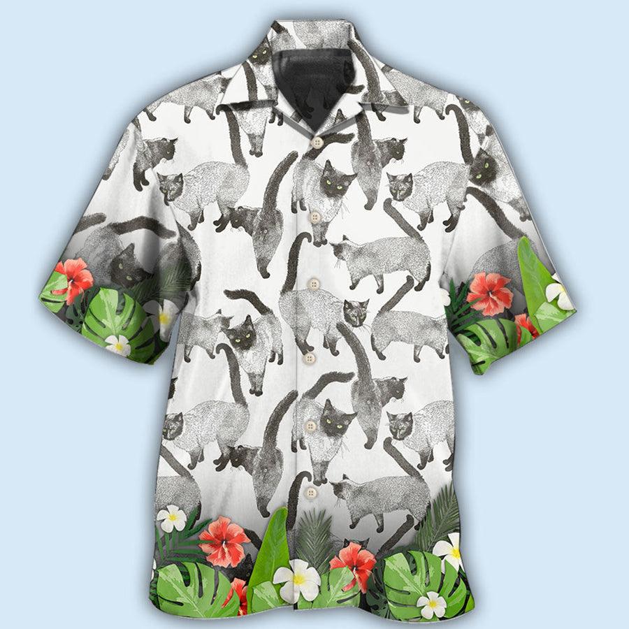 Siamese Cat Hawaiian Shirt For Summer, Cat Tropical Style, Best Colorful Cool Cat Hawaiian Shirts Outfit For Men Women, Friend, Cat Lover - Image 2