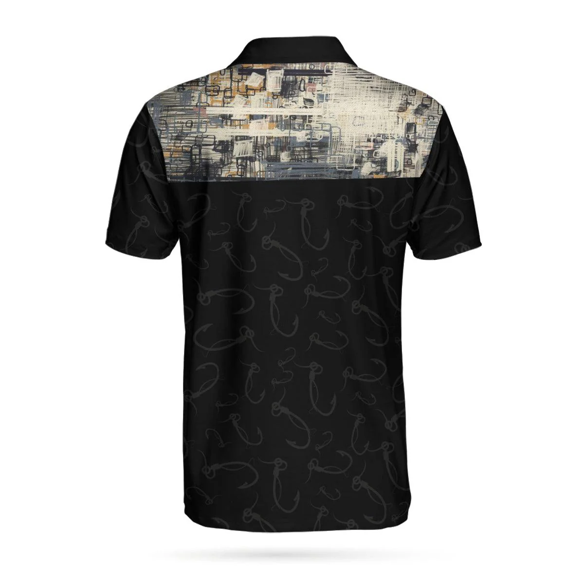 Simple Camo Elegant Custom Name Polo Shirt, Personalized Fish Hook Pattern Fishing Shirt For Men - Perfect Gift For Men - Image 2