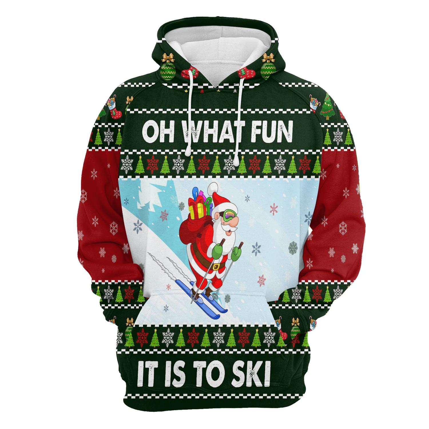 Skiing Pullover Premium Hoodie Skiing Oh What Fun, Perfect Outfit For Men And Women On Christmas New Year Autumn Winter - Image 2
