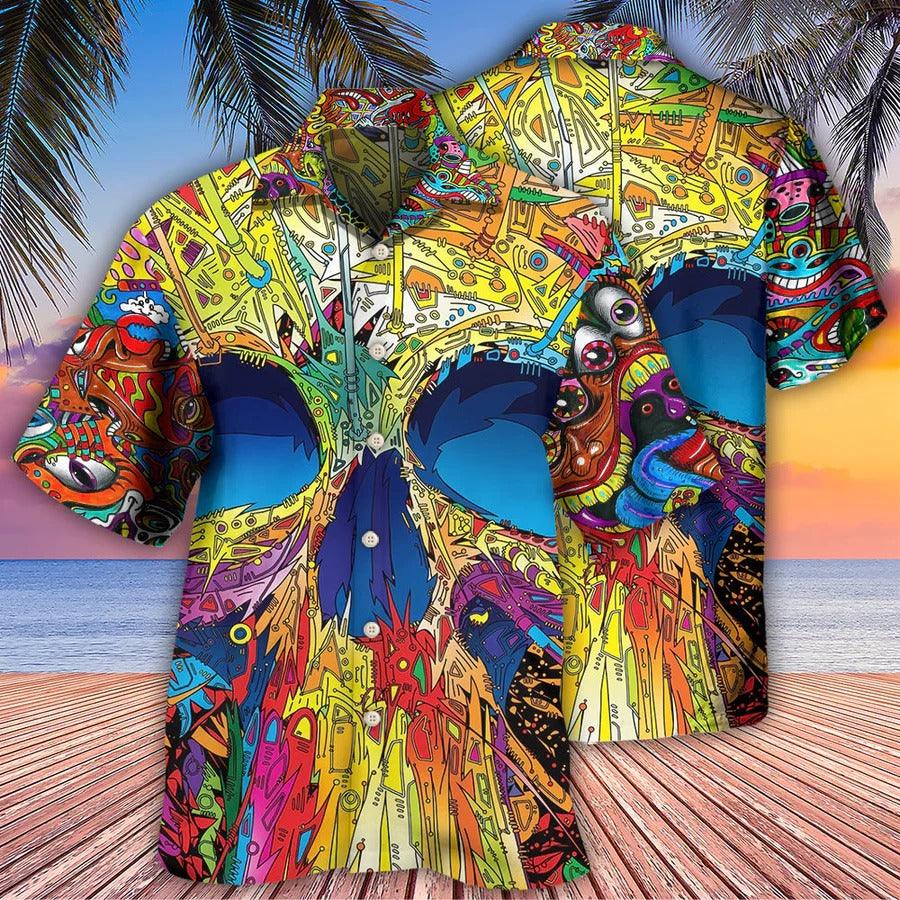 Skull Aloha Hawaiian Shirt For Summer - Skull Amazing Skull Summer Hawaiian Shirt - Perfect Gift For Men, Women, Skull Lover - Image 2