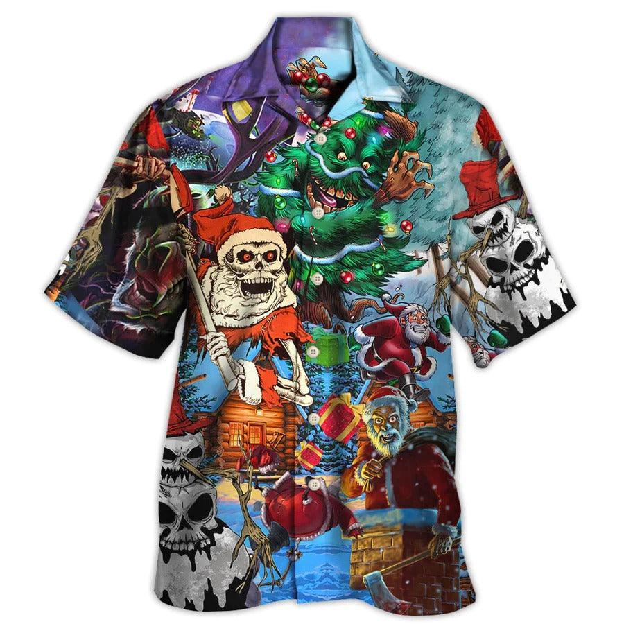 Skull Aloha Hawaiian Shirt For Summer - Skull And Christmas Scary Style Hawaiian Shirt - Perfect Gift For Men, Women, Skull Lover - Image 2