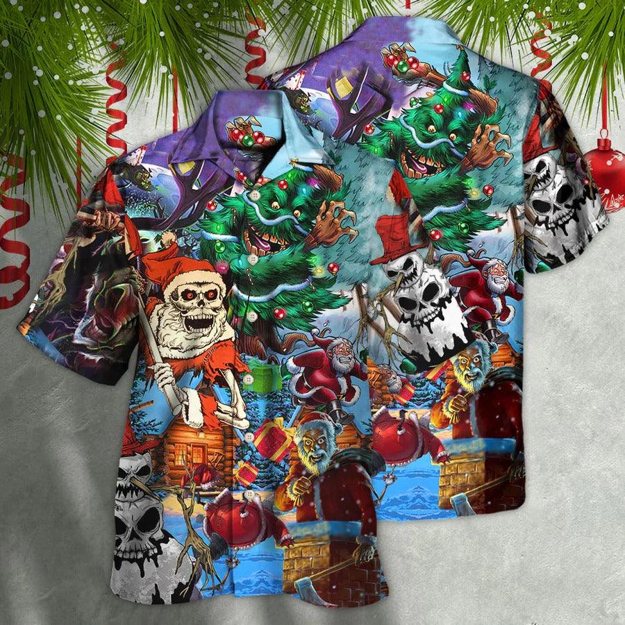 Skull Aloha Hawaiian Shirt For Summer - Skull And Christmas Scary Style Hawaiian Shirt - Perfect Gift For Men, Women, Skull Lover - Image 3