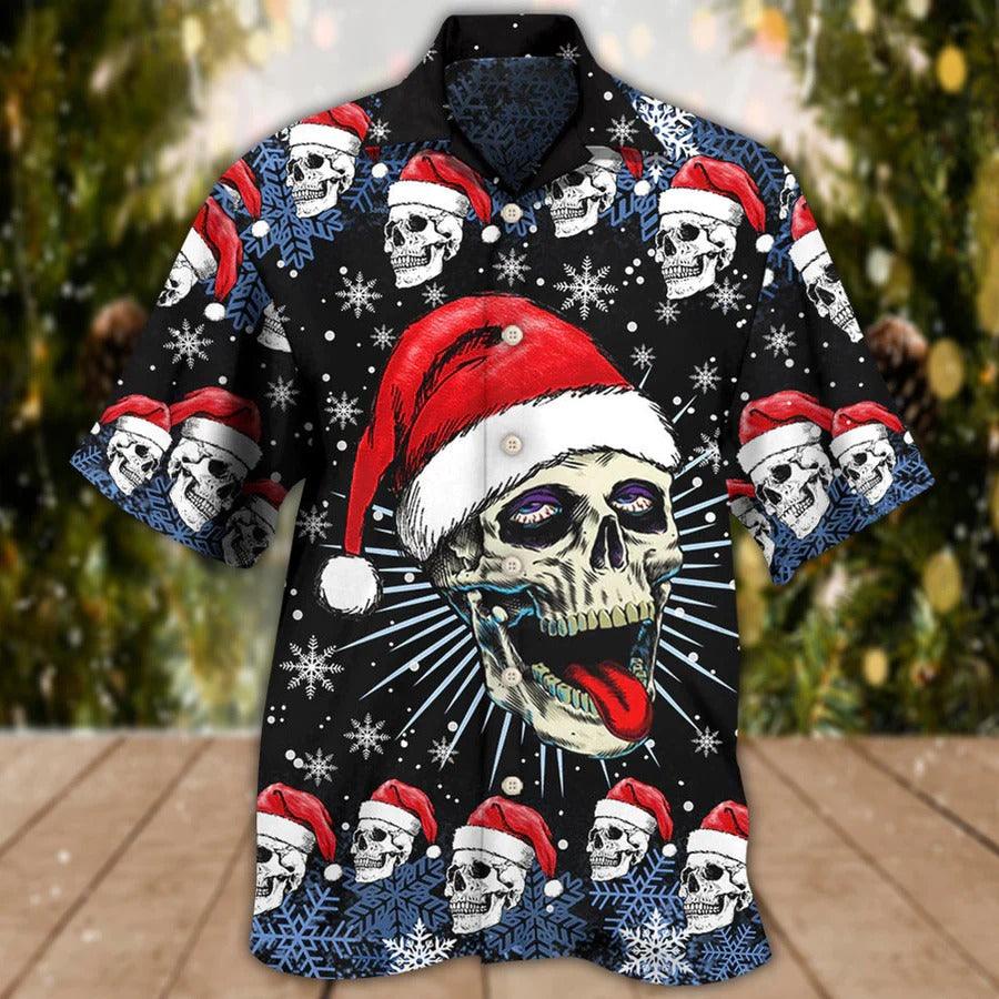 Skull Aloha Hawaiian Shirt For Summer - Skull Christmas On The Naughty Listand I Regret Nothing Hawaiian Shirt - Perfect Gift For Men, Women, Skull Lover