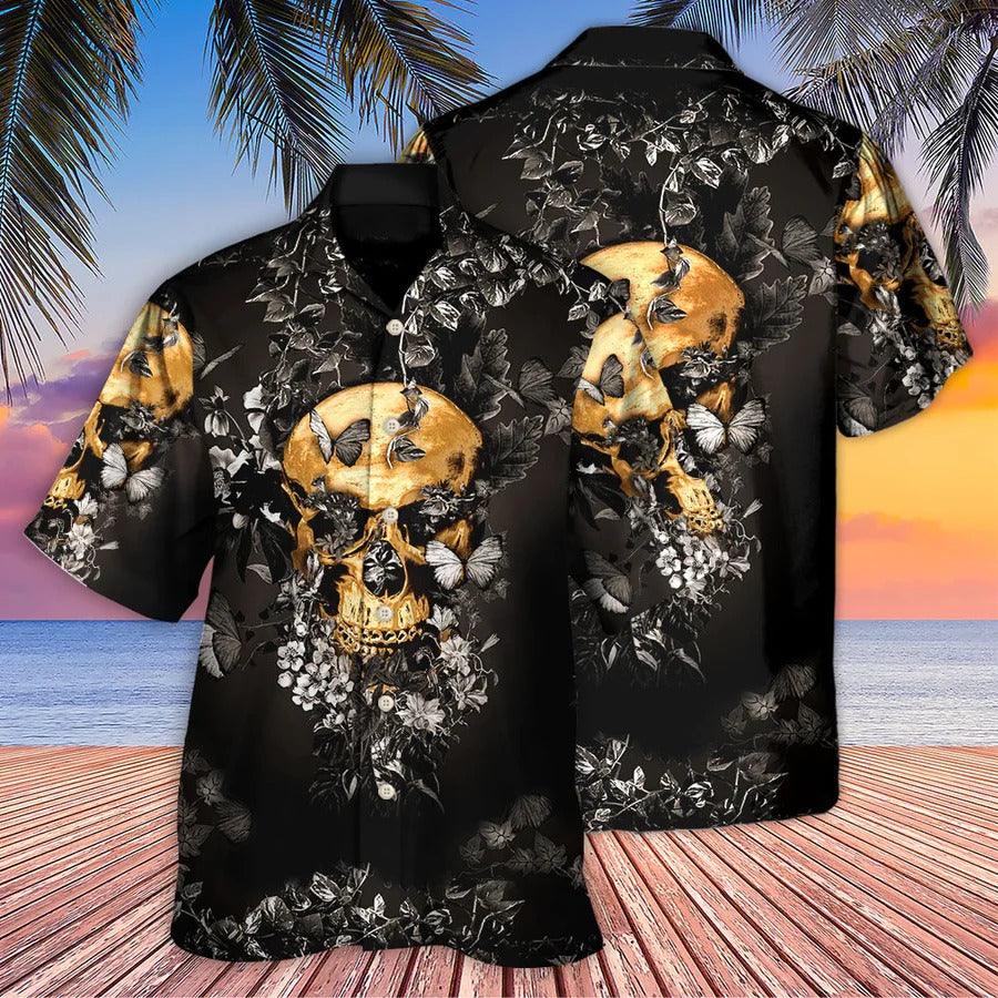 Skull Aloha Hawaiian Shirt For Summer - Skull Flowers Grow Out Of Dark Moments Hawaiian Shirt - Perfect Gift For Men, Women, Skull Lover