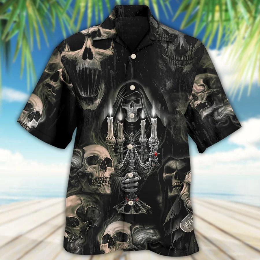 Skull Aloha Hawaiian Shirt For Summer - Skull Horror Skull Movies Hawaiian Shirt - Perfect Gift For Men, Women, Skull Lover - Image 2