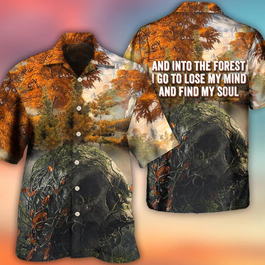Skull Aloha Hawaiian Shirt For Summer - Skull Into The Forest I Go Lose my Mind And Find My Soul Hawaiian Shirt - Camping Hawaiian Shirt - Perfect Gift For Men, Women, Skull Lover
