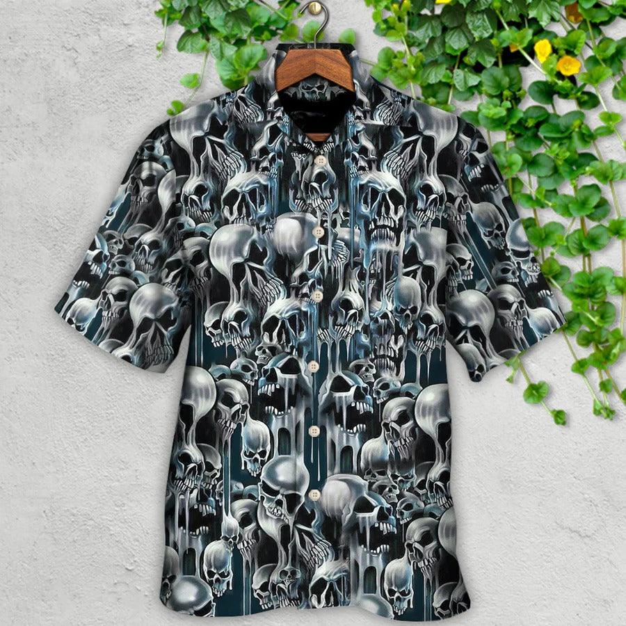 Skull Aloha Hawaiian Shirt For Summer - Skull It's Hot in Here Hawaiian Shirt - Perfect Gift For Men, Women, Skull Lover - Image 2