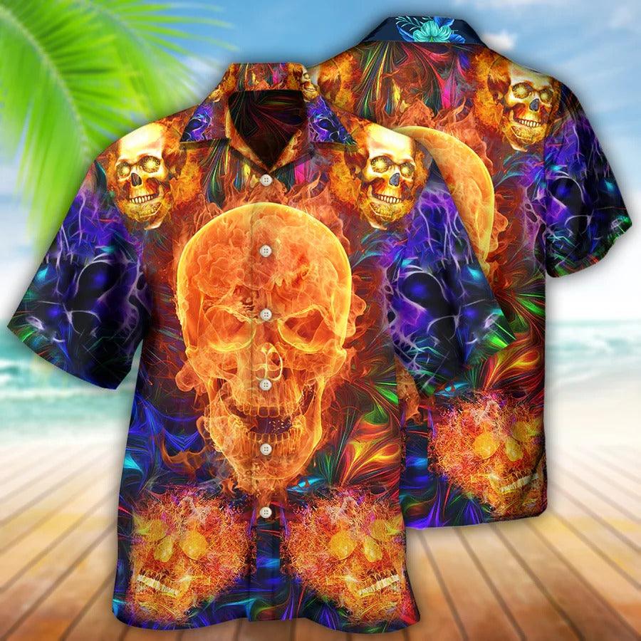 Skull Aloha Hawaiian Shirt For Summer - Skull Love Life We Love Hawaiian Shirt - Perfect Gift For Men, Women, Skull Lover - Image 2
