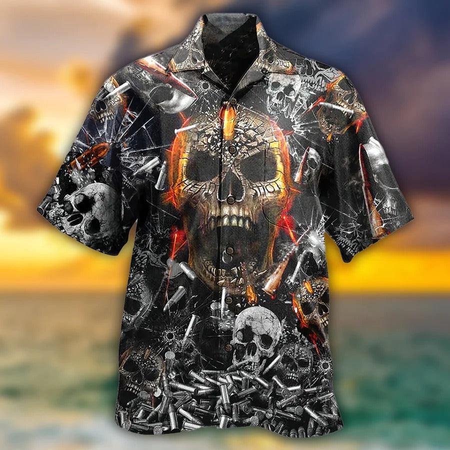 Skull Aloha Hawaiian Shirt For Summer - Skull Oh My Skull, cartouche Hawaiian Shirt - Perfect Gift For Men, Women, Skull Lover - Image 2