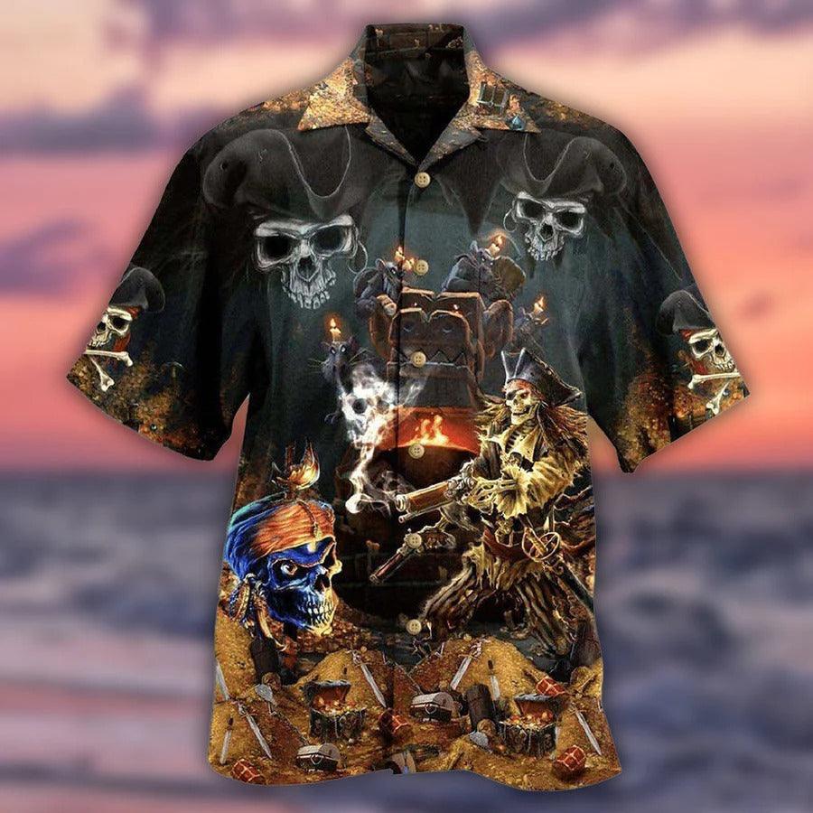 Skull Aloha Hawaiian Shirt For Summer - Skull Play With Together Hawaiian Shirt - Perfect Gift For Men, Women, Skull Lover