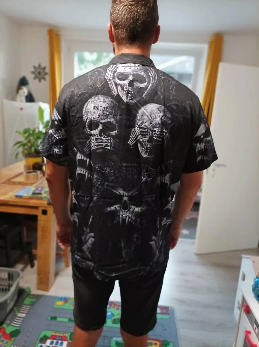 Skull Aloha Hawaiian Shirt For Summer - Skull Scary Darkness Art Hawaiian Shirt - Perfect Gift For Men, Women, Skull Lover