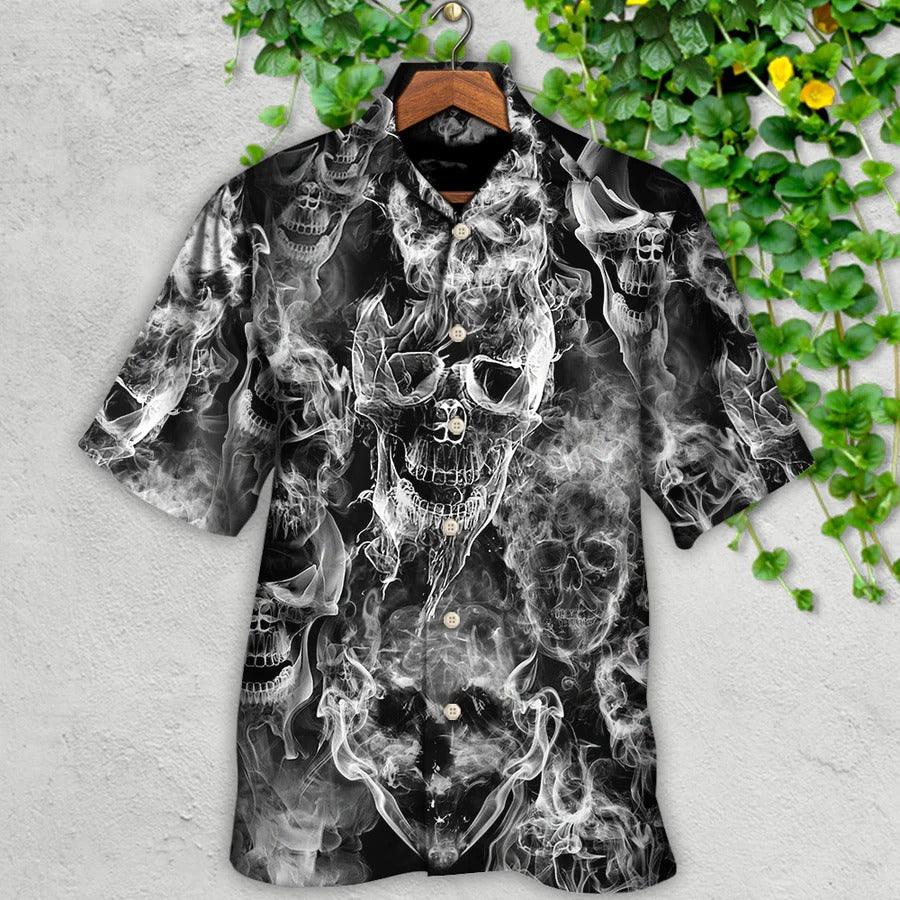 Skull Aloha Hawaiian Shirt For Summer - Skull Smoke Kill This Life Hawaiian Shirt - Perfect Gift For Men, Women, Skull Lover - Image 2