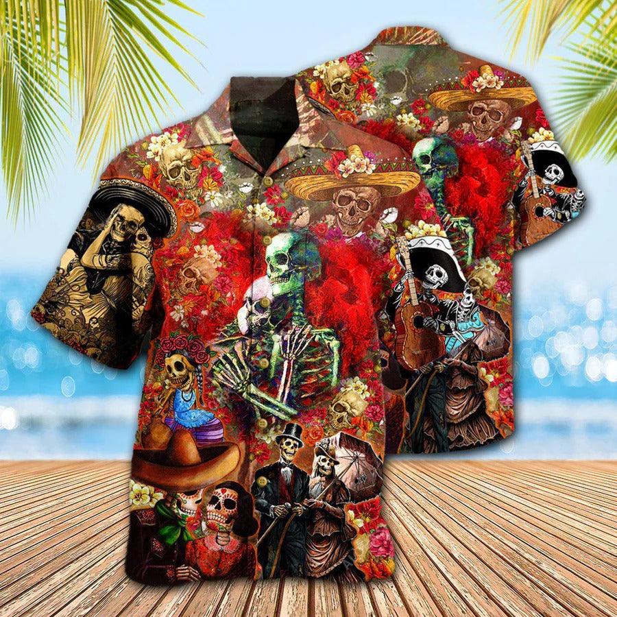 Skull Aloha Hawaiian Shirt For Summer - Skull Until We Are Seperated By Death Hawaiian Shirt - Flower Colorful Hawaiian Shirt - Perfect Gift For Men, Women, Skull Lover - Image 2