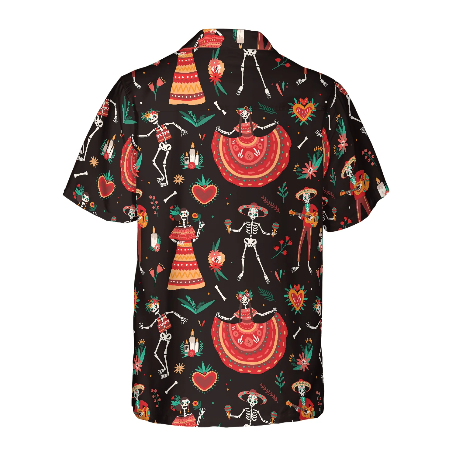 Skull Day Of The Dead Flower Aloha Hawaiian Shirt For Summer, Colorful Hawaiian Shirt Outfit For Men Women, Gift For Friend, Team, Family - Image 2