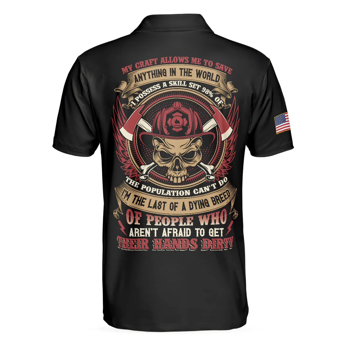 Skull Firefighter Men Polo Shirt, Firefighter My Craft Allows Me To Save Anything Shirt For Men, Gift For Firefighter - Image 2