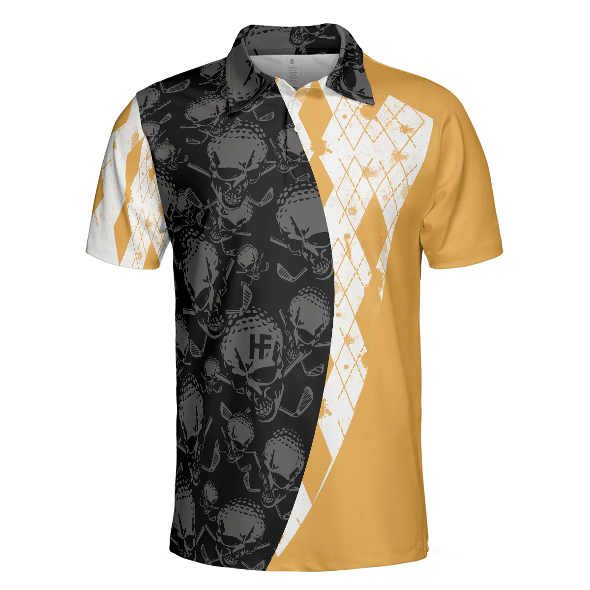 Skull Golfing Men Polo Shirt, Golf & Beer That Is Why I Am Here Skull Shirt For Men, Best Golf Shirt For Male Golfers - Image 3