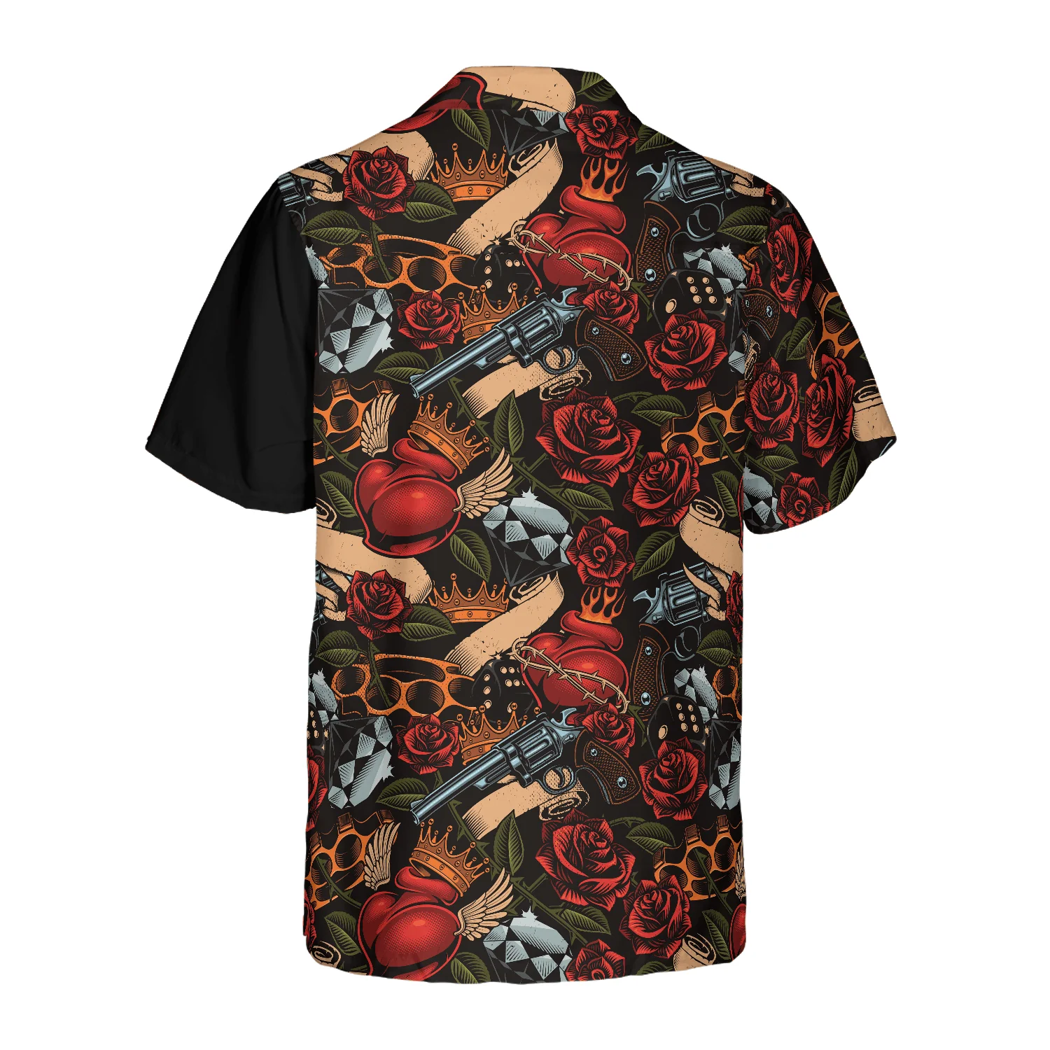 Skull Hawaiian Shirt, Cool Gun Skull Aloha Hawaiian Shirt, Colorful Summer Aloha Shirt For Men Women, Gift For Friend, Family, Husband, Wife - Image 2