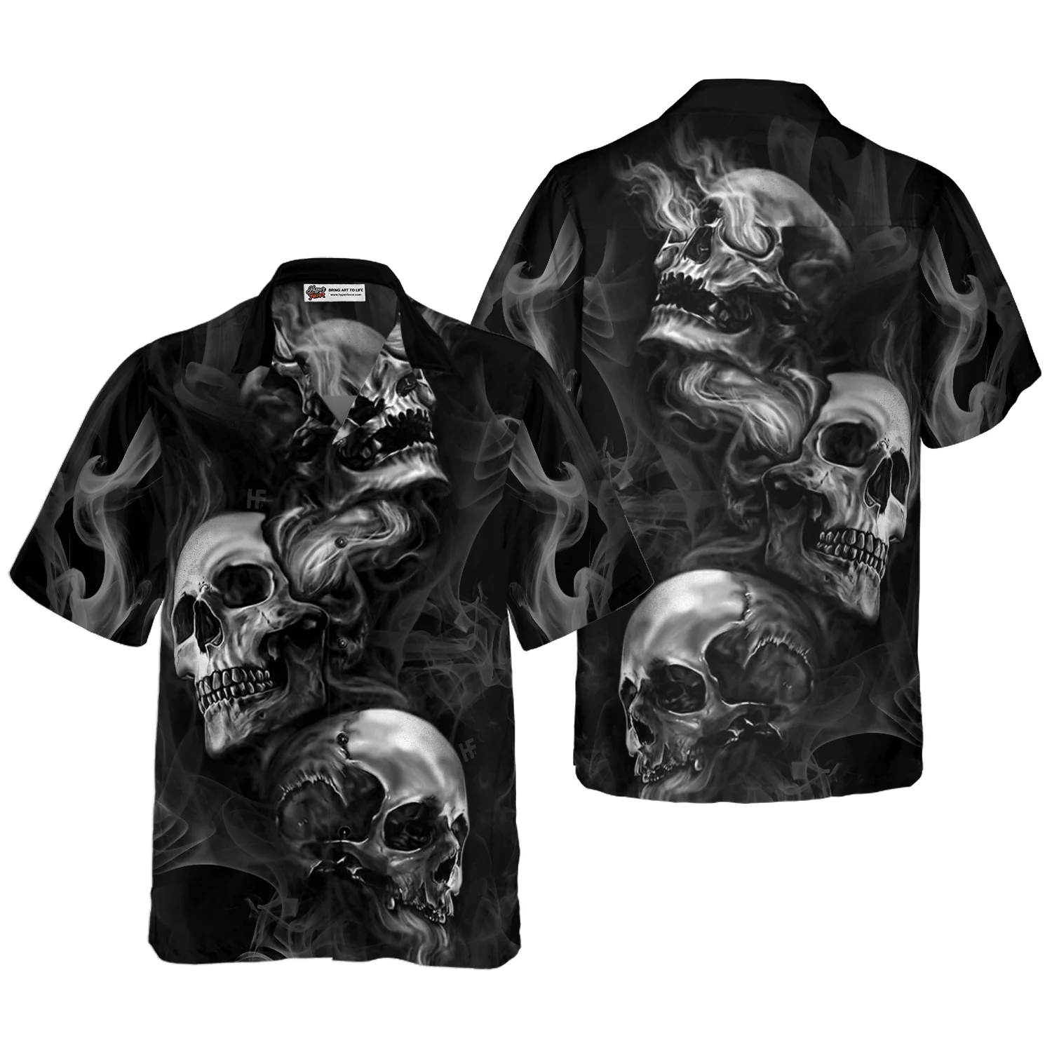 Skull Hawaiian Shirt - Luxury Skull Smoke Aloha Hawaiian Shirt, Colorful Summer Aloha Shirt For Men Women - Gift For Friend, Family, Husband, Wife
