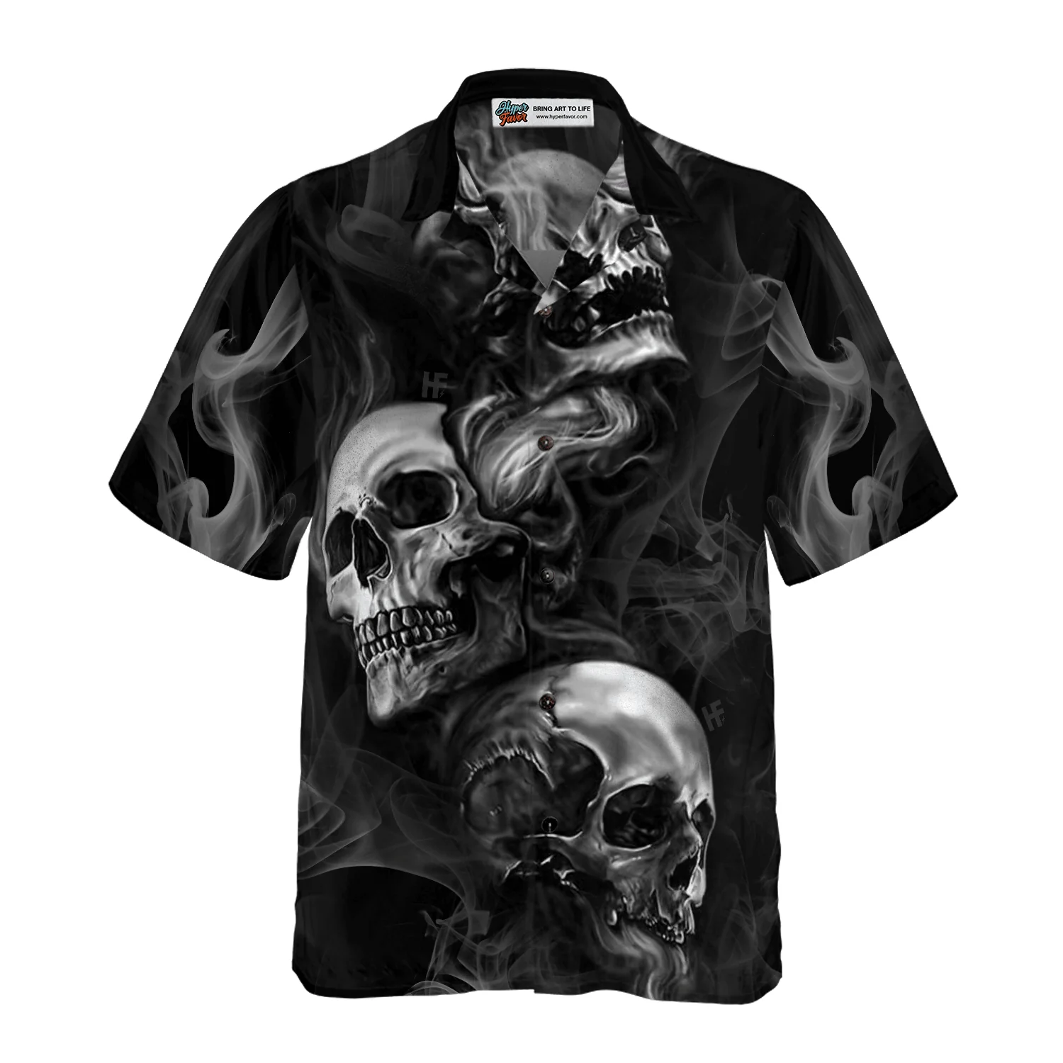 Skull Hawaiian Shirt - Luxury Skull Smoke Aloha Hawaiian Shirt, Colorful Summer Aloha Shirt For Men Women - Gift For Friend, Family, Husband, Wife - Image 2