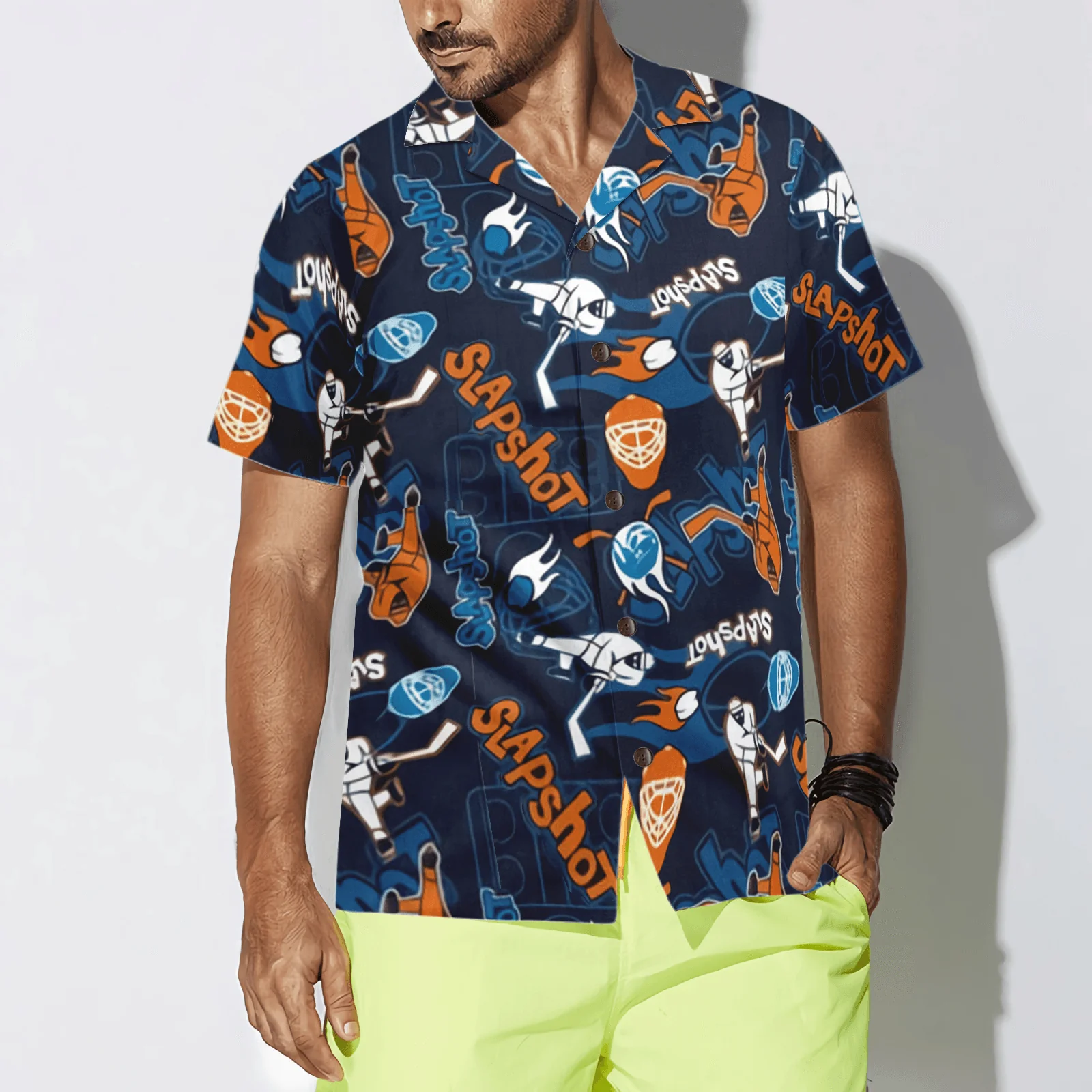 Slapshot Hockey Hawaiian Shirt, Colorful Summer Aloha Shirt For Men Women, Perfect Gift For Friend, Family, Husband, Wife, Boyfriend, Hockey Lovers - Image 3