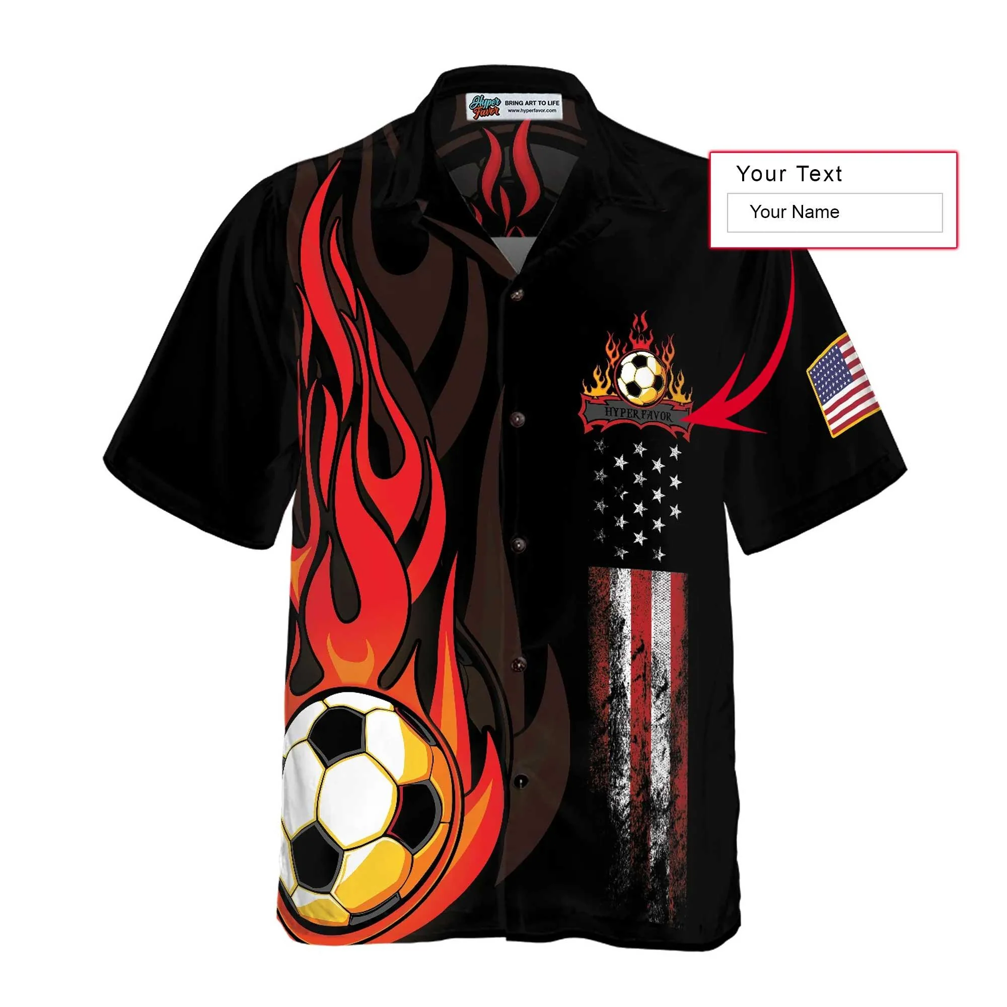 Soccer Flame Custom Name Hawaiian Shirt, Personalized Colorful Summer Aloha Shirt For Men Women, Perfect Gift For Friend, Soccer Lovers, Soccer Team - Image 4