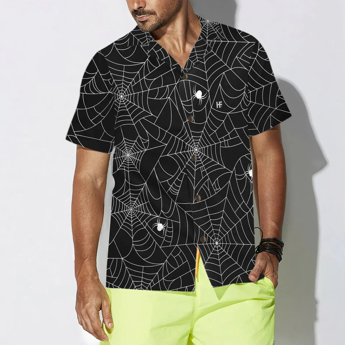 Spiderweb Hawaiian Shirt - Halloween Spider Web Hawaiian Shirt - Perfect Gift For Lover, Friend, Family - Image 3