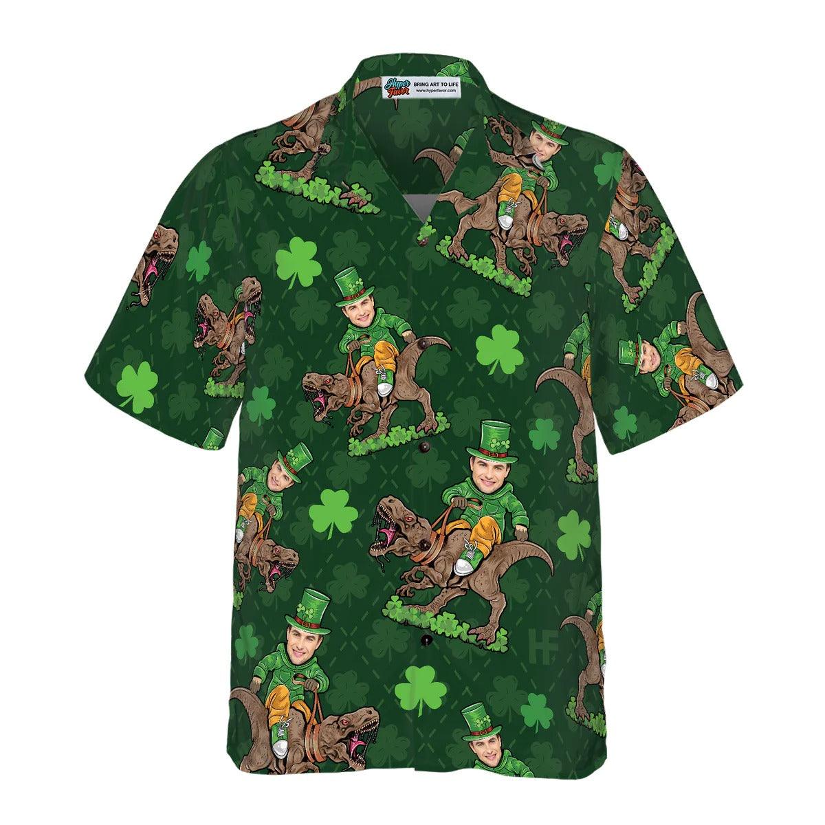 St Patrick's Day Dinosaur Hawaiian Shirt Custom Face - Perfect Gift For Lover, Friend, Family - Image 5