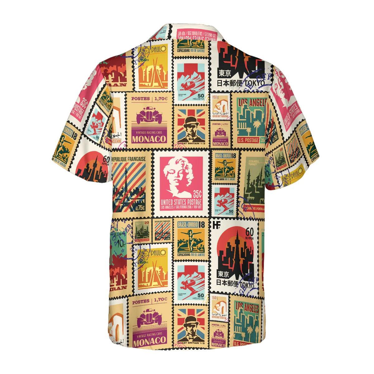 Stamps Cities World Vintage Travel Hawaiian Shirt - Perfect Gift For Lover, Friend, Family - Image 3